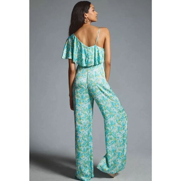 NWT Anthropologie Corey Lynn Calter Ruffle Wide Leg Jumpsuit Size M - Picture 2 of 10